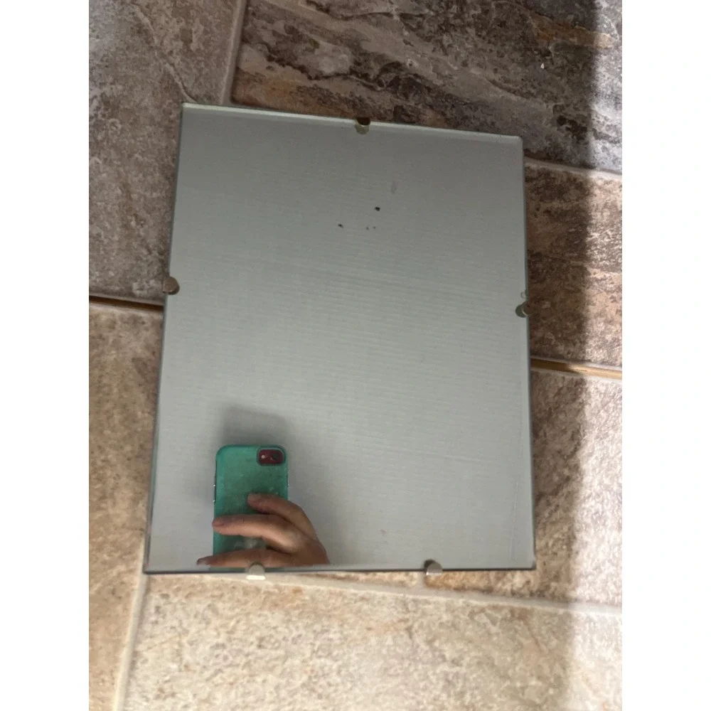 Vintage Tabletop Mirror Wood‎ Back Easel Stand